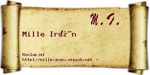 Mille Irén névjegykártya